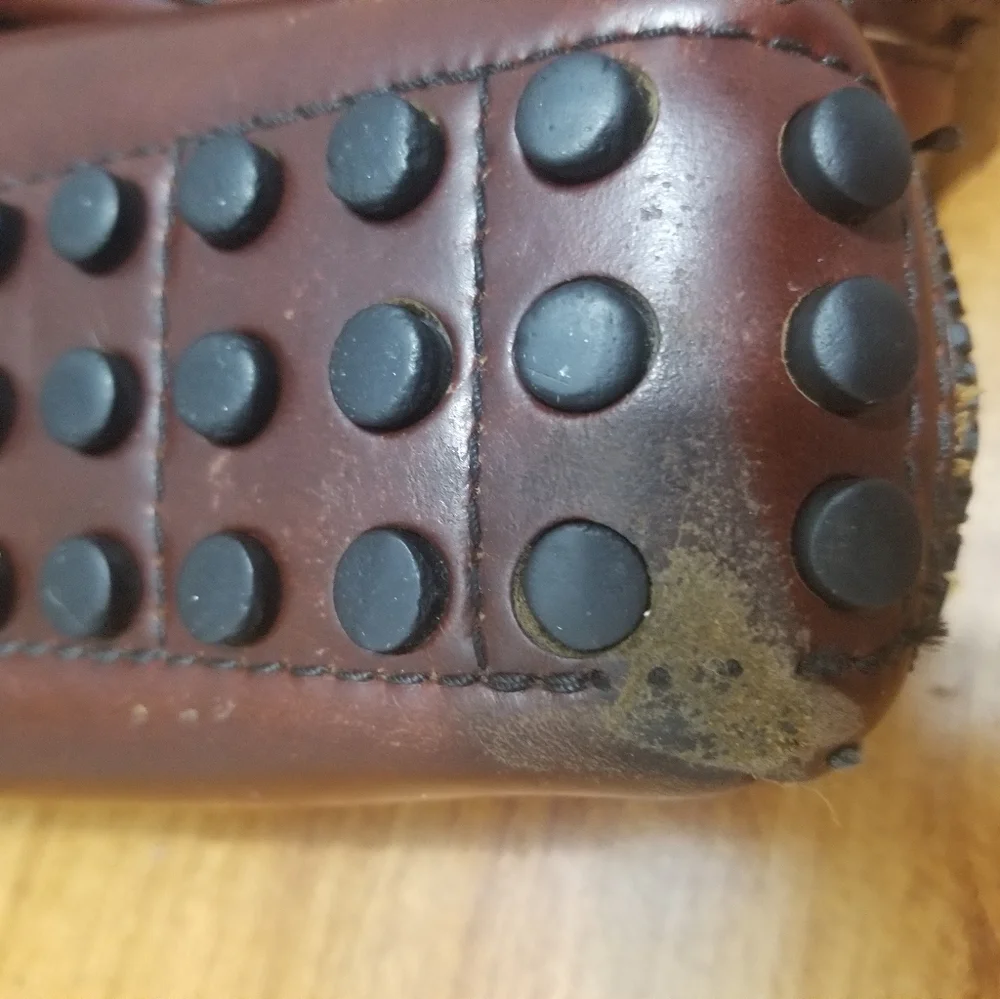 Minnetonka Moccasin  Brown Leather Flaw READ - Picture 6 of 7